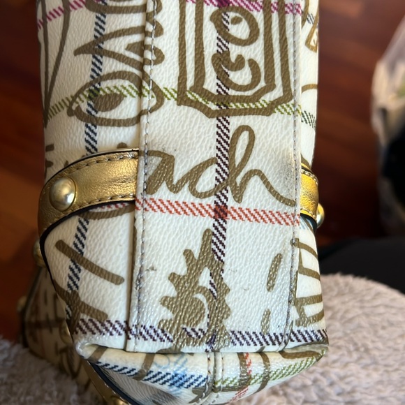 Authentic coach bag. Ivory and gold with studs! - Picture 5 of 6